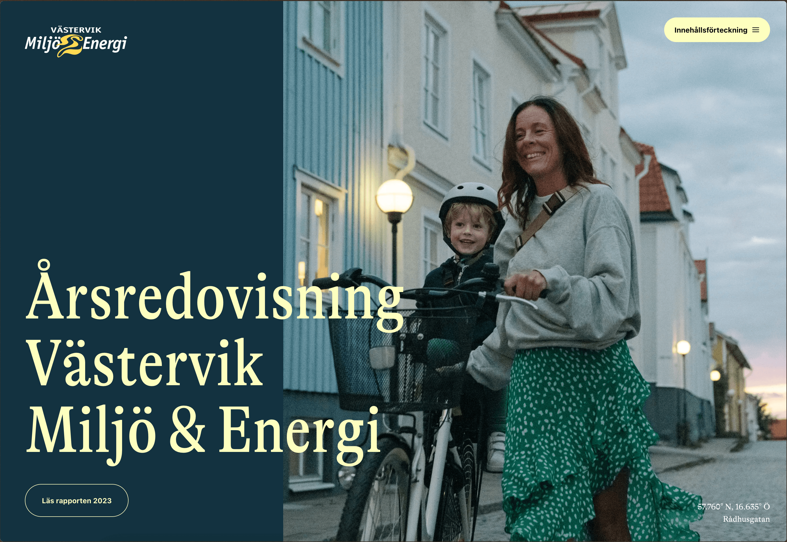 Västervik Miljö och Energi - Årsredovisning Online — project by Enra Digital for Västervik Miljö och Energi