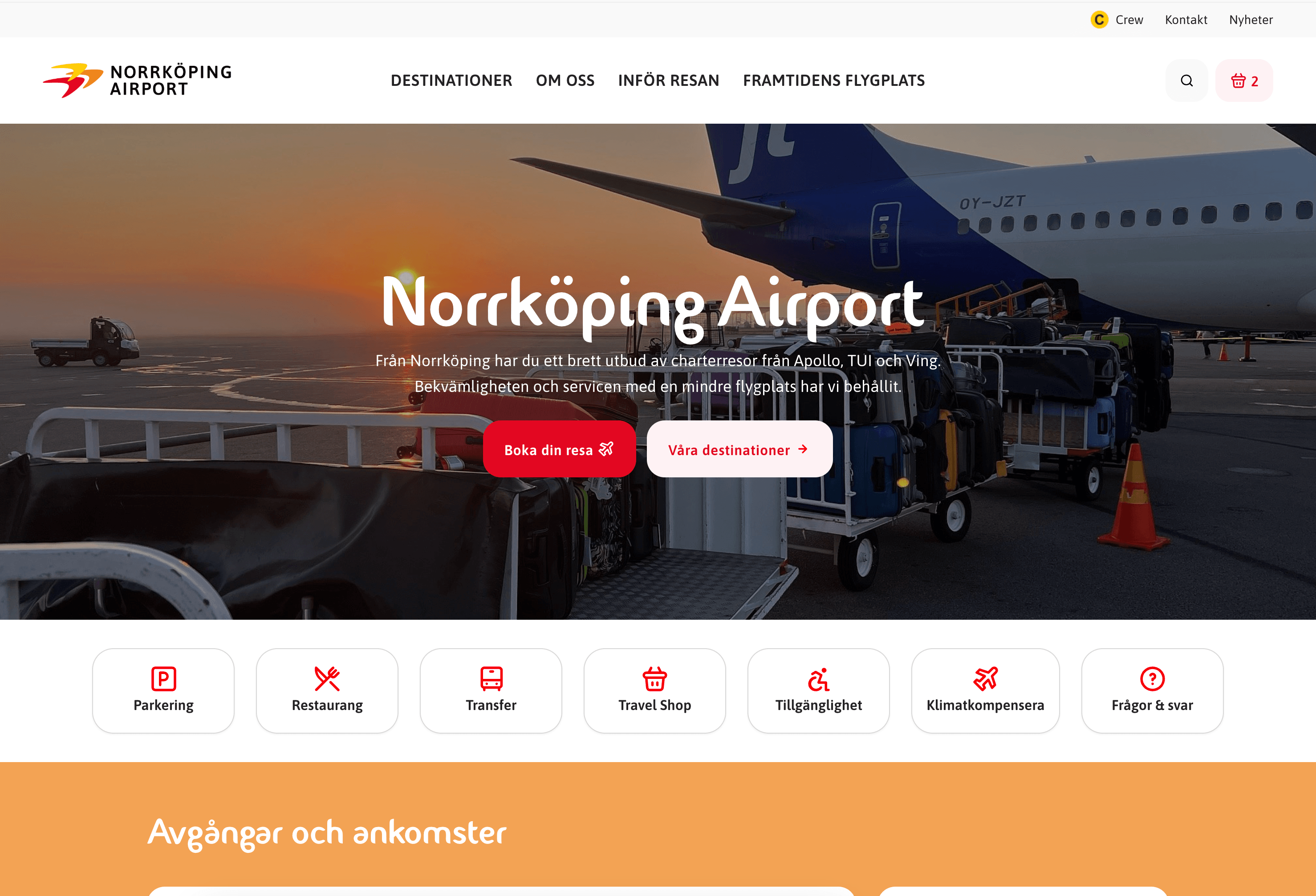 Norrköping Airport — project by Enra Digital for Norrköping Airport